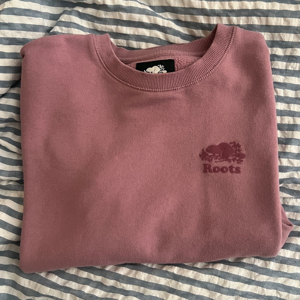 ROOTS DUSTY PINK CREWNECK SWEATSHIRT